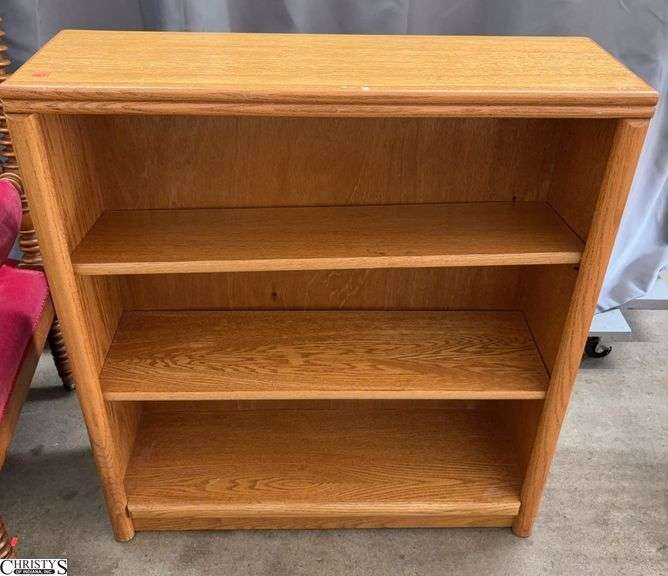 Oak Finish 3 Shelf Bookcase - 33" x 10" x 36" image