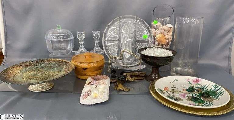 Decorative Plates, Vases, Wood Dish, Plate Stands - 13" of tallest image