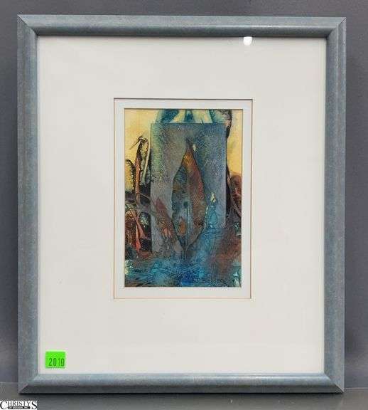 Willena Belden Leaf Motif Watercolor - 13.5" x 15" of frame image