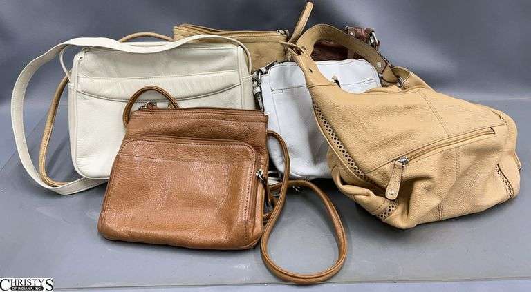 6 Ladies Handbags - Tignanello, Stone Mountain, and Others - 12" x 9" approx of largest image