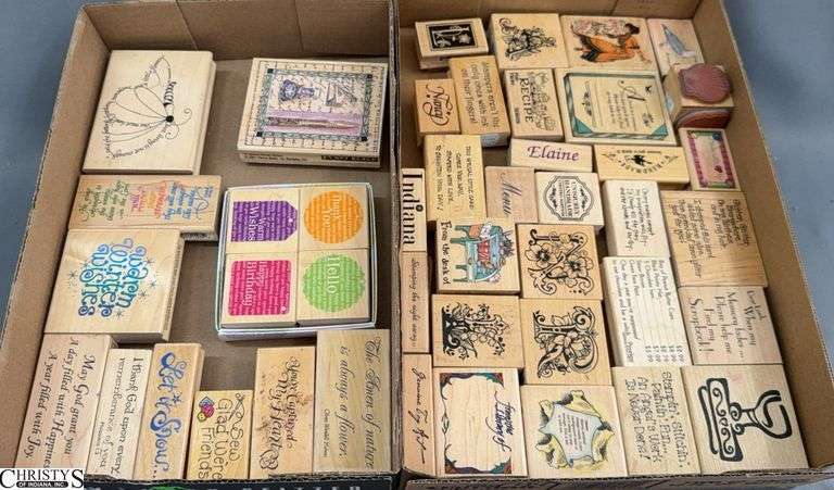 44 Woodblock Rubber Stamps, Indiana, Letters, Verses, Images, Quotes image