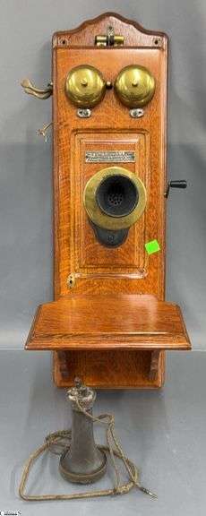 Williams Telephone Company Wooden Crank Telephone 8x12x25" Tall image