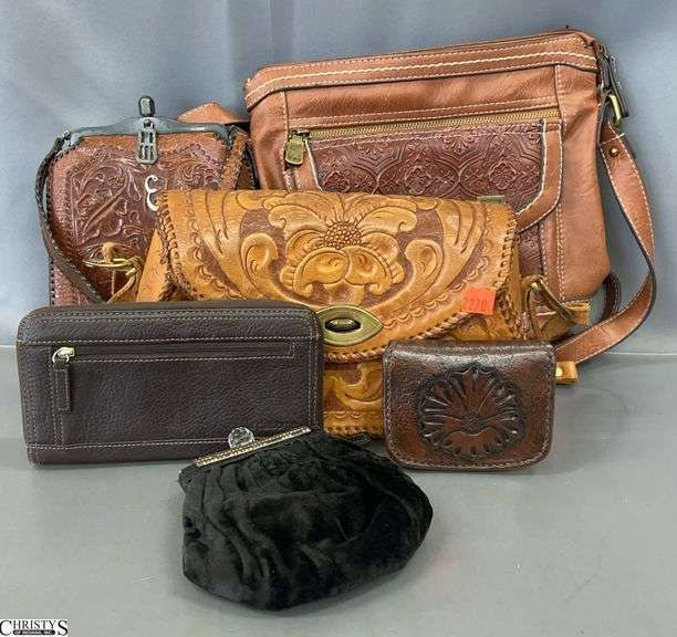 Ladies Handbags, Wallets, Coin Purse - 6pcs - 11" x 10" of largest image