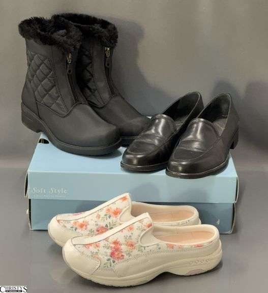 3 Pairs Ladies Shoes and Boots - Size 8 image