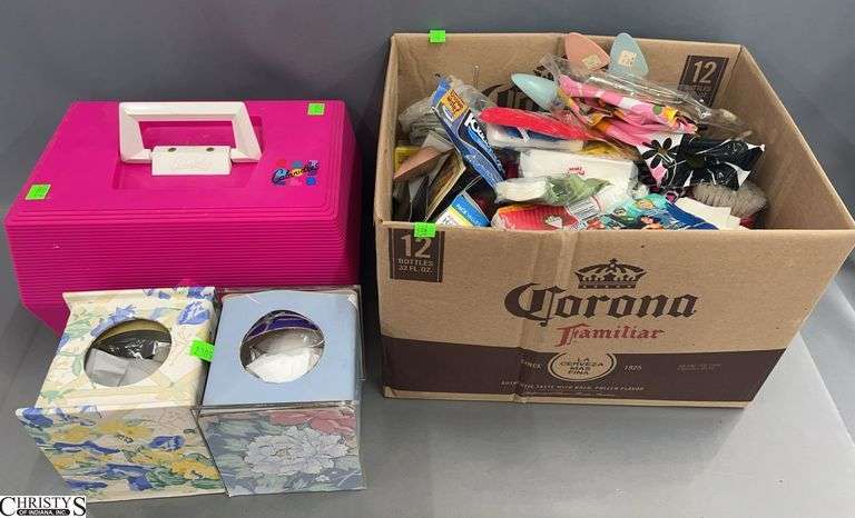 Caboodle w/ Nail Supplies, Inflatable Hangers, Various Beauty Type Products image