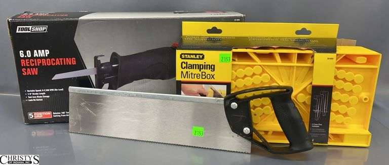 Tool Shop 6.0 AMP Reciprocating Saw and Stanley Clamping Mitre Box image