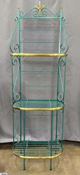 Brass French Country Bakers Rack, 25x14x76" image