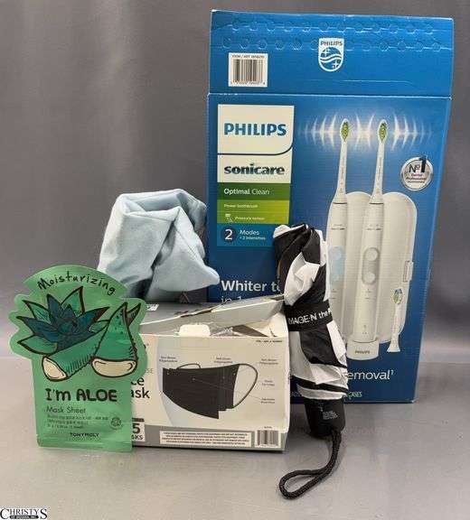 Phillps Sonicare Toothbrush (only 1 in package), Face Masks, Heating Pad image