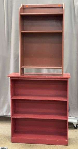 2 Painted Wooden Bookcases - 32" x 11" x 36.5" of largest image