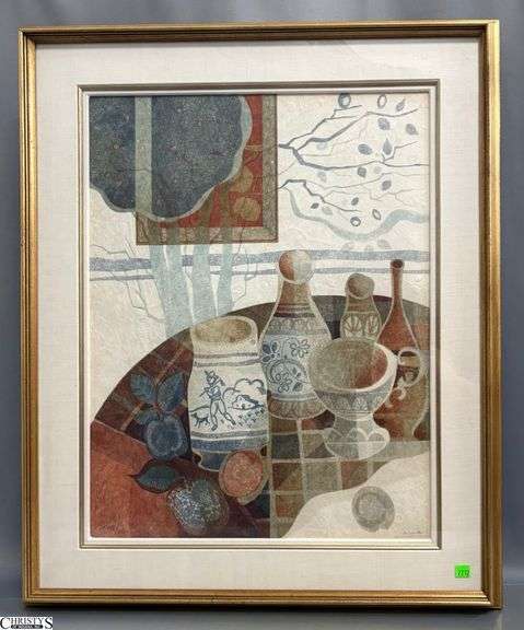 "At The Window" Signed Alvar Sunol Munoz Ramos Framed Embossed Lithograph E. A, XXXVIII/XC - 26.5" X 32.5" of frame - Purchased at Gallery One in  1984- includes certificate of authenticity and receipt documentation image