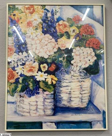 Signed Nell Revel Smith Floral Print - 24" x 30" of frame image