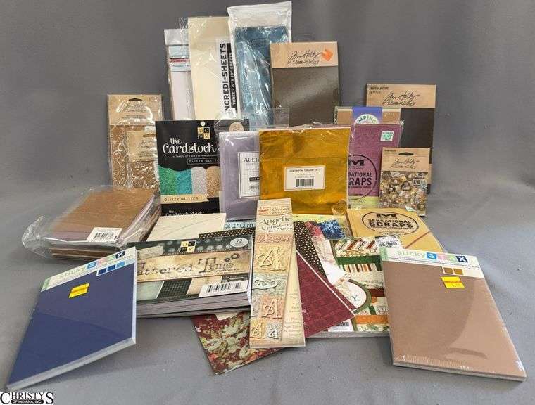 Crafting Papers, Sticky Stacks Adhesive Photo Pages, Color Foils, Glitzy Cardstock, Glassine Papers, Abrasive Papers, Sensational Scraps image