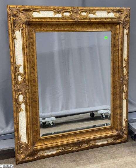 Large Ornate Framed Wall Mirror - 37.5" x 43.5" of frame image