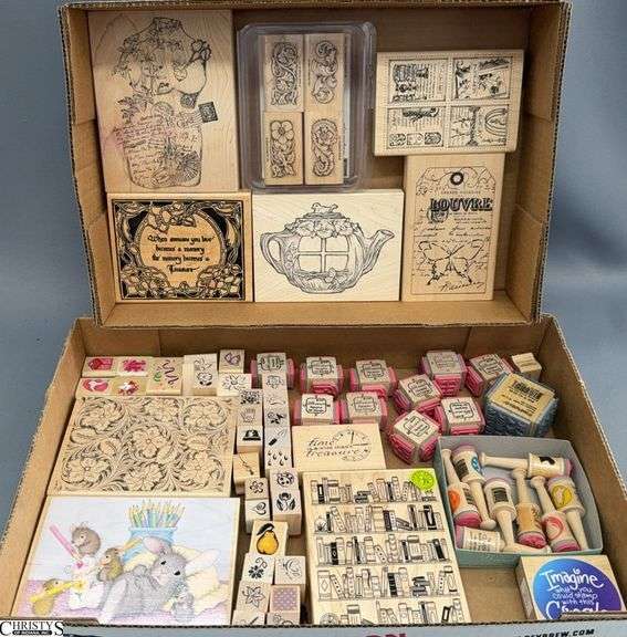 63 Woodblock Rubber Stamps, Images, Sets, Journaling, Cardmaking image