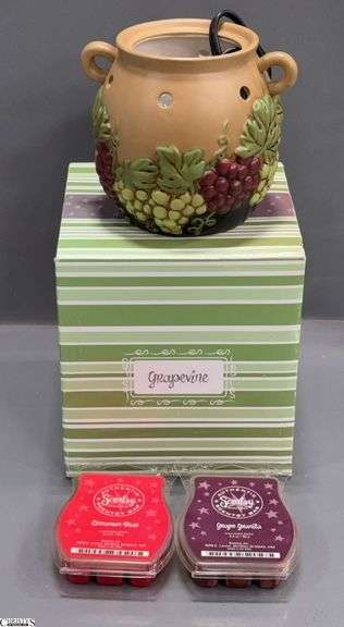 Scentsy Grapevine Full-Size Warmer and Packages of Scentsy Wax (Cinnamon Beak and Grape Granita) image
