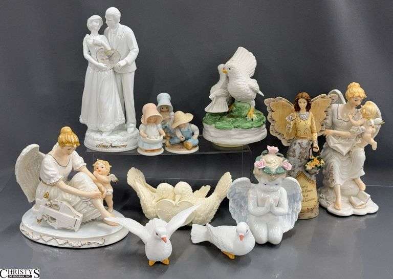 Assorted Figurines - Birds, Angels, Misc - 9.5" of tallest image