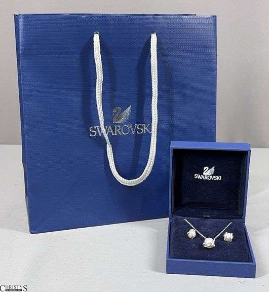 Swarovski Necklace and Matching Earrings Set in Swarovski Box with Swarovski Bag image