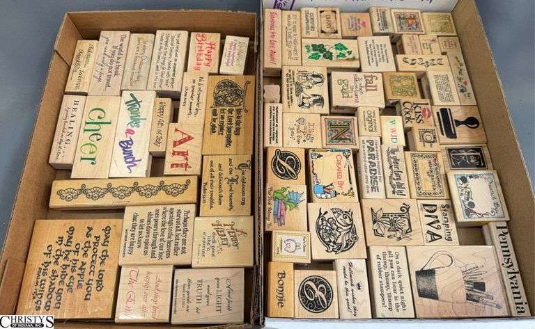 64 Woodblock Rubber Stamps, Inspirational Quotes, Images image