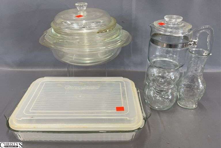 Glass Baking Dishes, Kettle - Pyrex, Anchor Hocking and Others - 13" x 9" of largest piece image