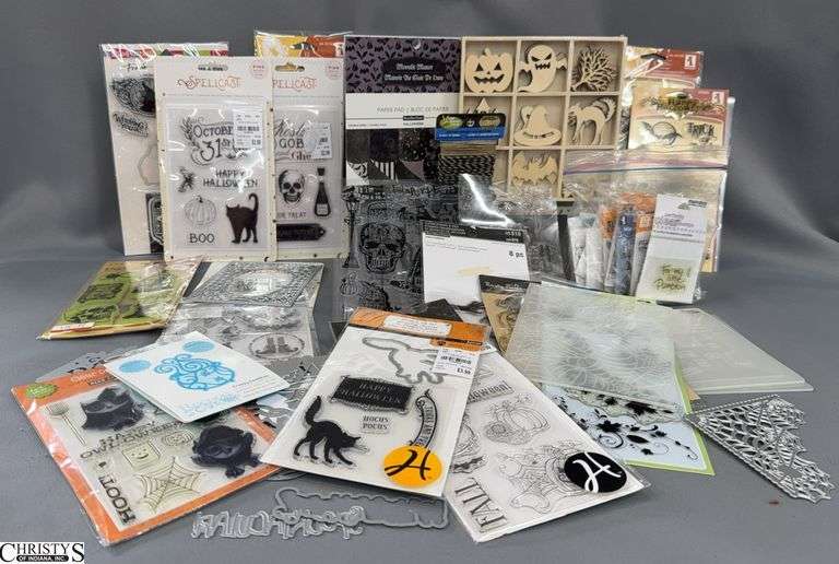 Wood Die Cuts Spooky Season, Embossing Folders, Clear Cling Stamps, Paper Pad, Stamp and Die Sets Halloween image