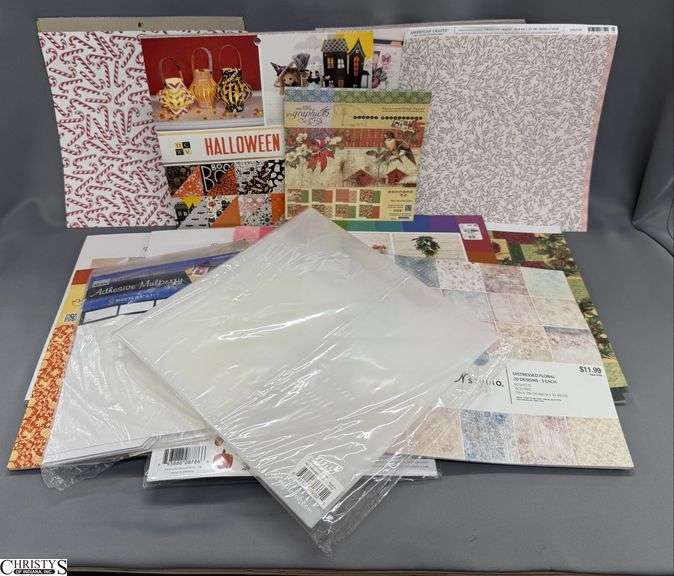 Large and Small Printed and Crafting Paper Stacks / Pads, Vinyl Scrapbooking Envelopes, Sticky Sheets image