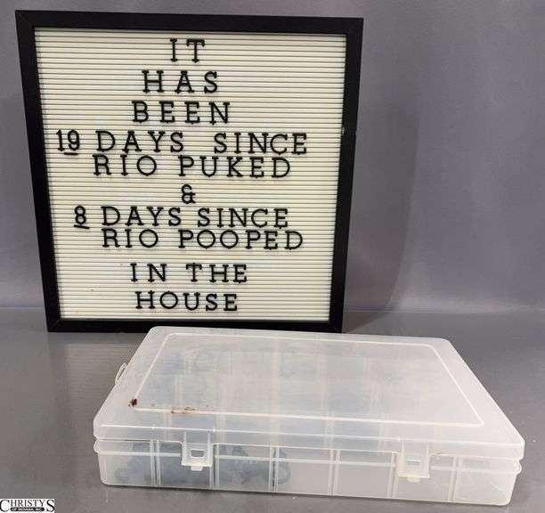Letter Message Board w/ Assorted Letters - 16" x 16" of board image