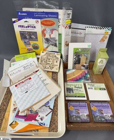 Self Adhesive Laminating Sheets, Peel and Sticks, Score Tape, Wood Embellishments, Clayboard Smooth Squares, Sponges, Stamp Boards, Archival Mist Bottle, Serving Tray image
