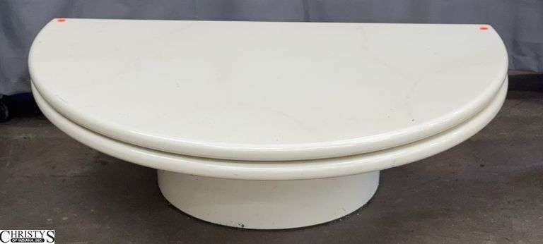 Post Modern Half Moon Rotating Coffee Table - 48" x 30" x 16" - approx 48" when open image