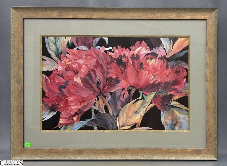 Pat Banks Peony Motif Framed Print 237 of 1000 - 33" x 24" of frame image