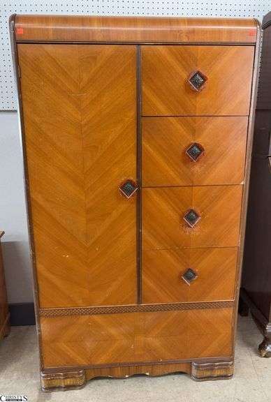 Deco Style Cedar Lined Wardrobe Chest - 36" x 20" x 62" - some finish wear image