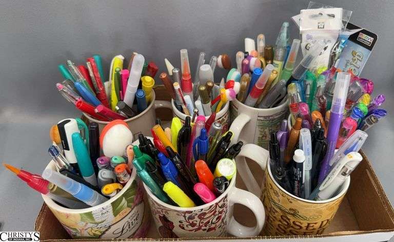 Gel Pens and Other Ink Pens in Coffee Mugs image