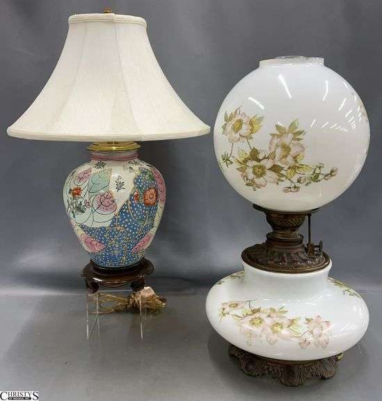 Parlor Lamp and Asian Influence Lamp - 21" T of parlor lamp image