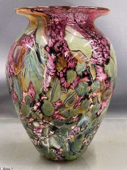 Robert Eickholt Art Glass Vase - 6" T image