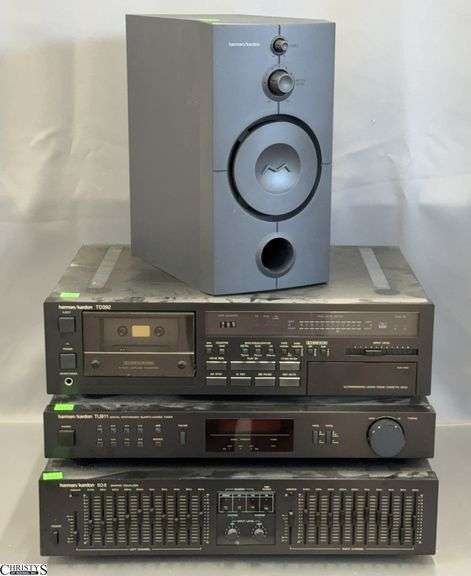 Harman Kardon TD392 Cassette Player, TU911 Digital Tuner, EQ 8 Graphic Equalizer, and Subwoofer - 17.5" x 12.5" x 4.5" of cassette player image