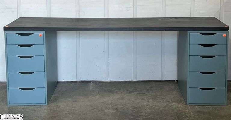 Pressed Wood Work Station Desk Unit - 79" x 23.5" x 29", 3pcs - surface scuffing image