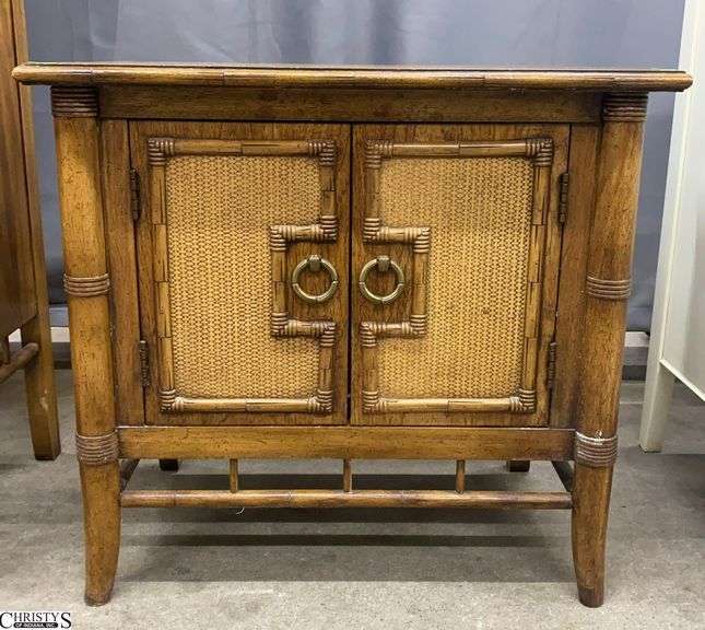 Thomasville Faux Bamboo Nightstand - 26" x 16" x 24" image