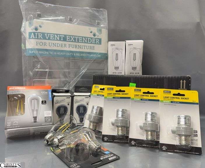 Low profile vent deflector, filament light bulbs image