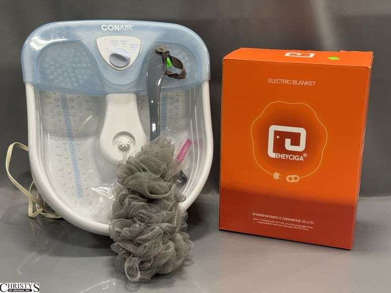 Conair Foot Massager and an Electric Blanket in Box image