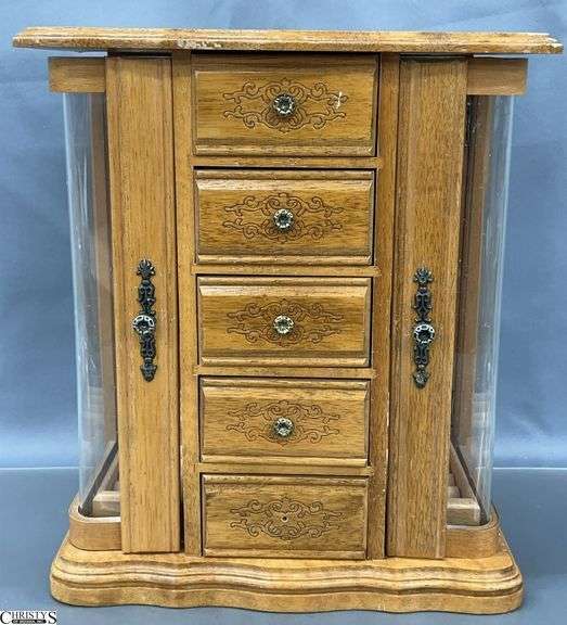 Oak Tone Jewelry Box - 11" x 6" x 13" image