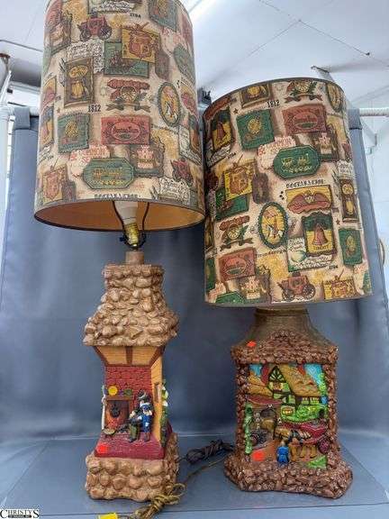 2 American Colonial Scenic Ceramic - 46" T of largest image