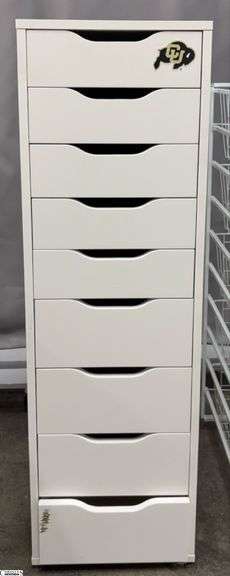 9 Drawer Pressed Wood Organizer14" x 19" x 46" - some scuffing - image
