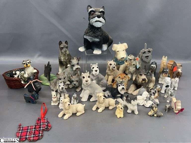 Assorted Schnauzer Figurines - 6.5" of tallest image