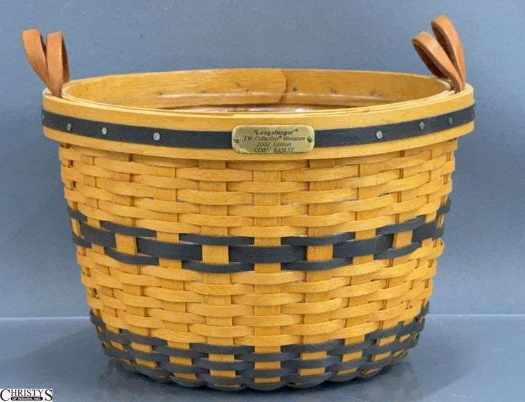 Longaberger J. W. Collection Miniature 2002 Edition Corn Basket - 7" x 4" image
