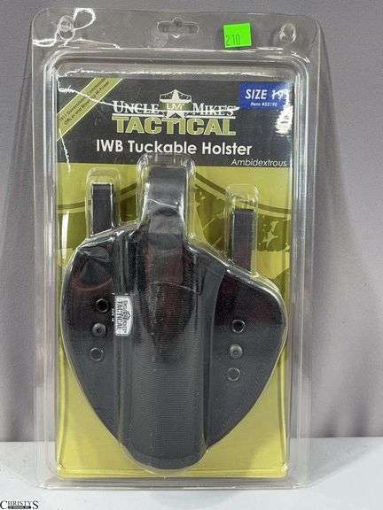 Uncle Mike's Tactical IWB Tuckable Holster Size 19 Ambidextrous in Package.  Fits 1911 Government, Commander, Officer and Browning Hi-Power image