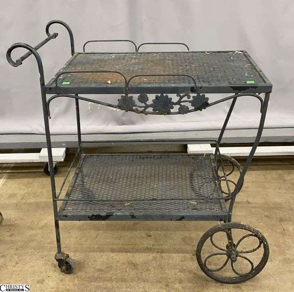 Woodard Briarwood Wrought Iron Patio Tea Cart - 30" x 19" x 32" image