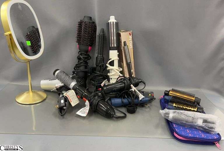 Blow Dryer, Curling Brushes, Vanity Mirror, Misc image