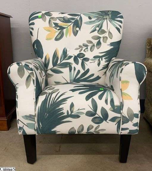 Leaf Patterned Upholstered Chair - 30" x 38" - 17" seat image