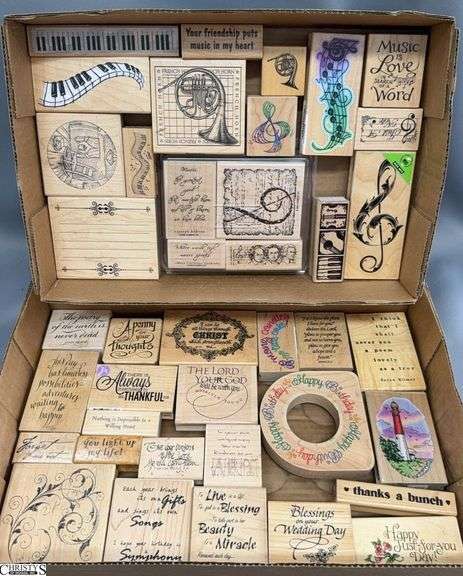 4o Woodblock Rubber Stamps, Religious, Musical, Quotes, Images image