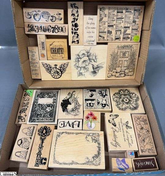 26 Stamps, Various Makers and Themes, Flowers, Books, Butterflies, Apples, Clocks image