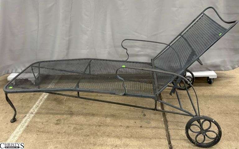 Woodard Wrought Iron Patio Chaise Lounge - 28" x 38" x 66" as sits image
